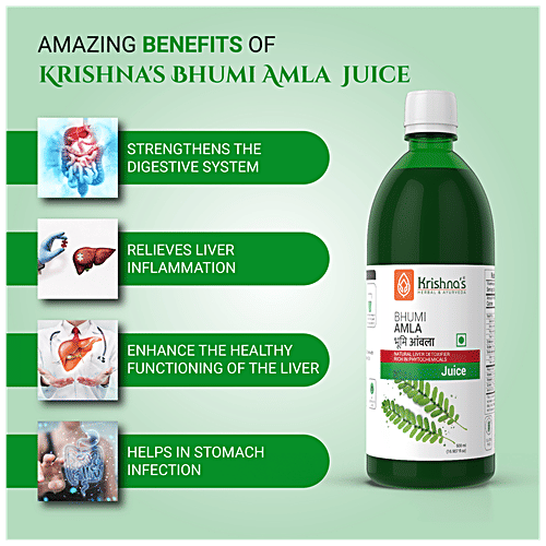 Krishnas Bhumi Amla Juice - Supports Liver, 500 ml  