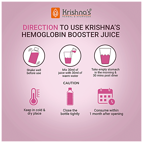 Krishnas Hemoglobin Booster Juice - Treats Anemia, 500 ml  