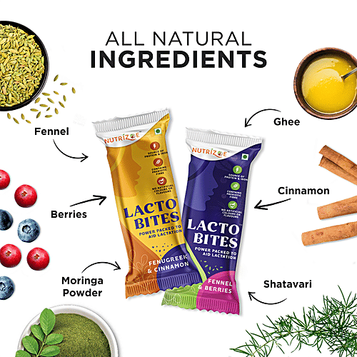 Nutrizoe Lactobites - Lactation Bars For Easy Breastfeeding & Increased Milk Supply, 450 g (Pack of 10)