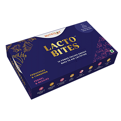 Nutrizoe Lactobites - Lactation Bars For Easy Breastfeeding & Increased Milk Supply, 450 g (Pack of 10)