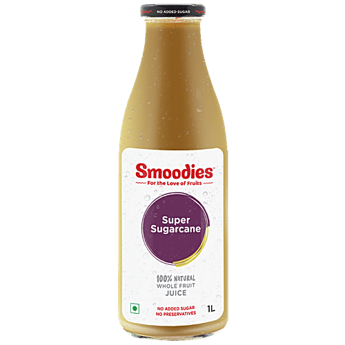 Smoodies Super Sugarcane Juice - With Lemon & Ginger, Natural, Sugar-Free, 1 L