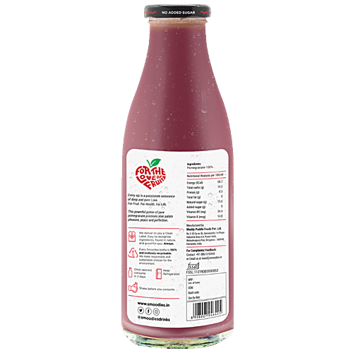 Smoodies Pure Pomegranate Juice - Natural & Healthy, Sugar-Free, 1 L  