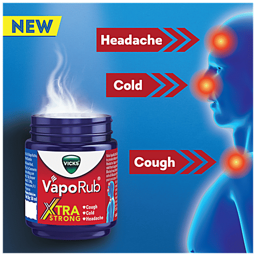 Buy Vicks Vapo Rub Extra Strong, For Cough, Cold, Headache Online at Best Price of Rs 179.45