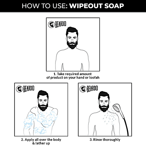 Beardo Soap Bar - Wipeout, Germ Protect - Refreshing & Deep Cleansing, 125 g  