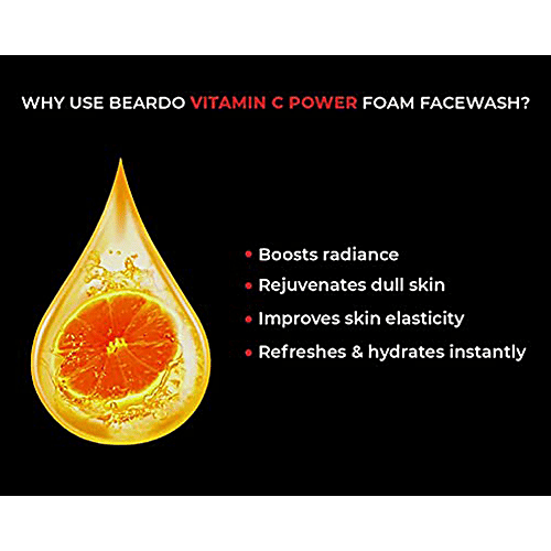 Beardo Vitamin C Power Foam Face Wash - Skin Brightening, 130 ml
