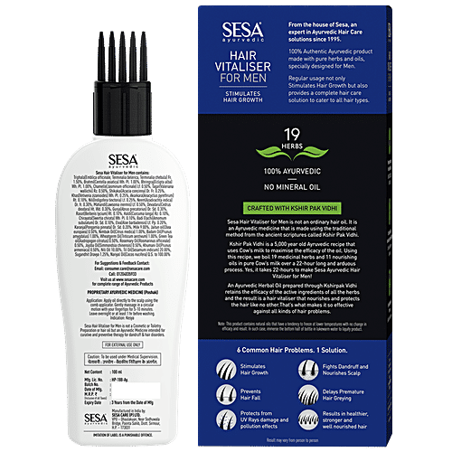 Sesa Ayurvedic Hair Vitaliser - Stimulates Growth, For Men, 100 ml  