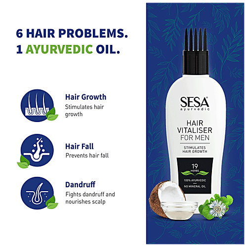 Sesa Ayurvedic Hair Vitaliser - Stimulates Growth, For Men, 100 ml  