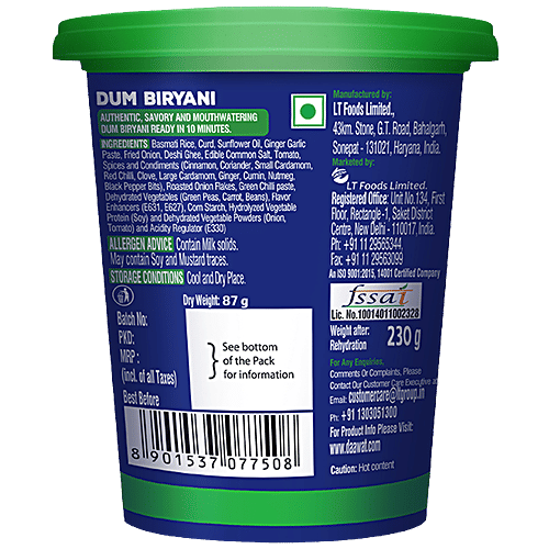 Daawat Cuppa Rice Dum Biryani - Ready In 10 Minutes, 87 g