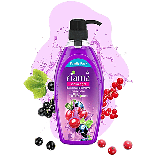 Fiama Blackcurrant & Bearberry Shower Gel - Family Pack, 900 ml  With Skin Conditioners, For Moisturised Skin