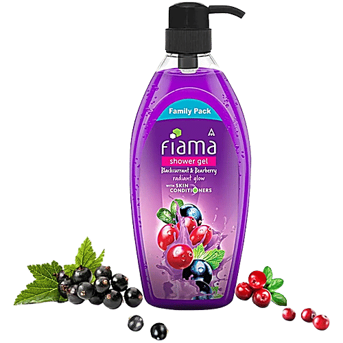 Fiama Blackcurrant & Bearberry Shower Gel - Family Pack, 900 ml  With Skin Conditioners, For Moisturised Skin