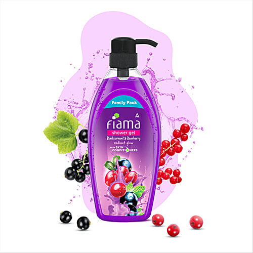 Fiama Blackcurrant & Bearberry Shower Gel - Family Pack, 900 ml  With Skin Conditioners, For Moisturised Skin