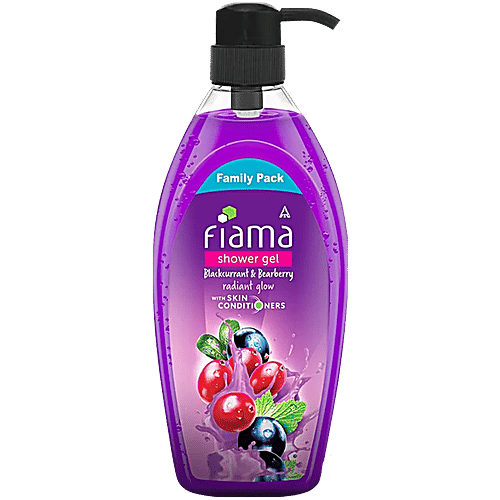 Fiama Blackcurrant & Bearberry Shower Gel - Family Pack, 900 ml  With Skin Conditioners, For Moisturised Skin