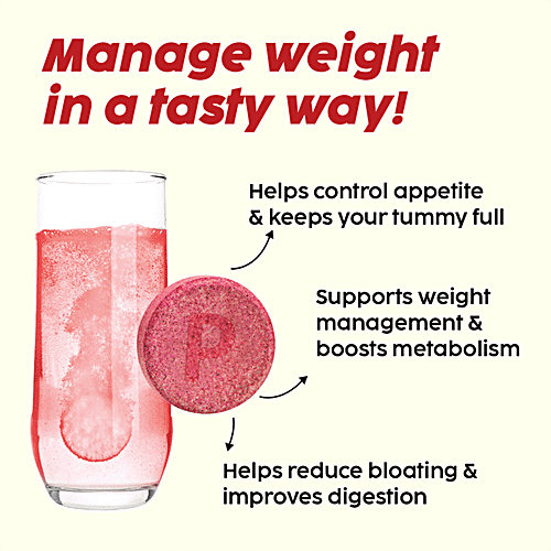 Plix Life Apple Cider Vinegar Effervescent Tablet - For Weight Management, Apple Flavour, 15 pcs  