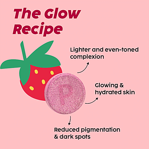 Plix Olena Glutathione Skin Glow Effervescent Tablet - Reduces Pigmentation, Strawberry, 15 pcs  