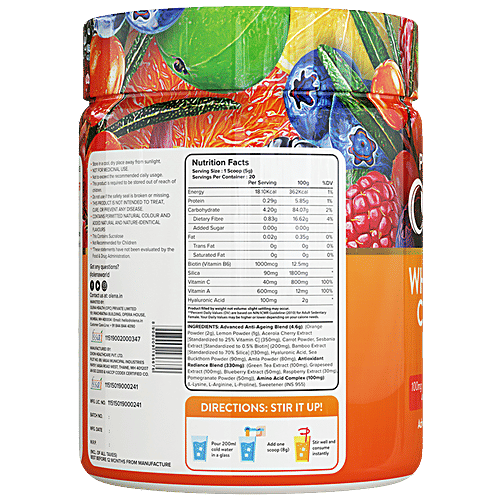 Plix Olena Wholefood Plant Based Collagen Builder - Advanced Anti-Ageing Formula, Orange Burst, 200 g (Pack Of 2) 