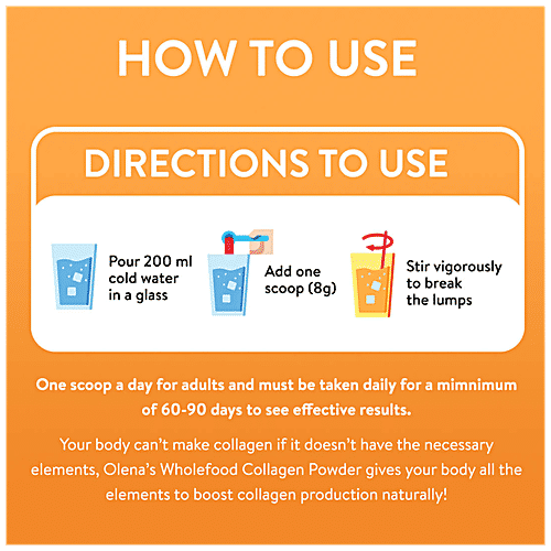 Plix Olena Wholefood Plant Based Collagen Builder - Advanced Anti-Ageing Formula, Orange Burst, 200 g (Pack Of 2) 