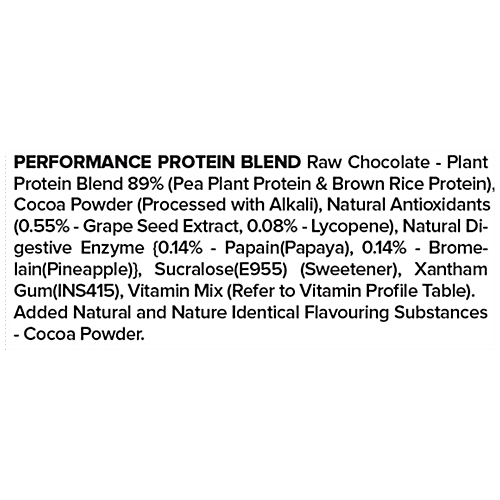 Plix Sport Strength Plant Protein Powder - Boosts Immunity Levels, Raw Chocolate, 500 g  