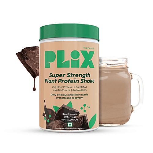 Plix Sport Strength Plant Protein Powder - Boosts Immunity Levels, Raw Chocolate, 1 kg