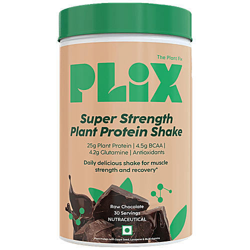 Plix Sport Strength Plant Protein Powder - Boosts Immunity Levels, Raw Chocolate, 1 kg