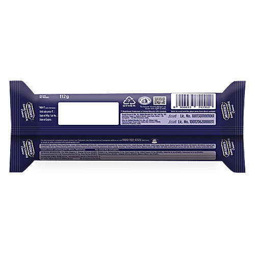 McVitie's Dark Cookie Cream Biscuit With Goodness Of Cocoa & Orange Flavoured Cream, 112 g