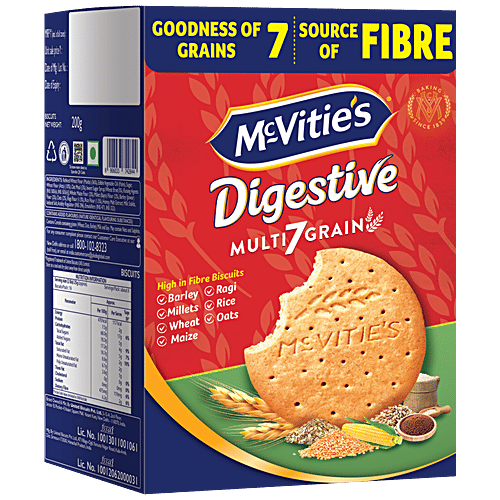 McVitie's Digestive Multi 7 Grain Biscuits, 200 g  High In Fibre