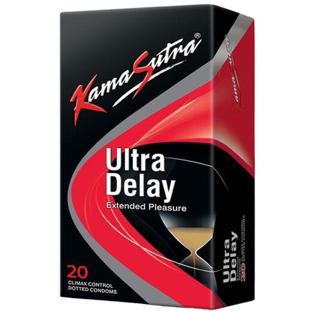 KamaSutra Ultra Delay Dotted Condom - For Extended Pleasure, Climax Control, 150 g (Pack Of 20)