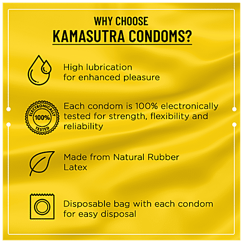 KamaSutra Flavoured Dotted Condom - Mango Pleasure, With Better Fit, 100 g (Pack Of 10) 