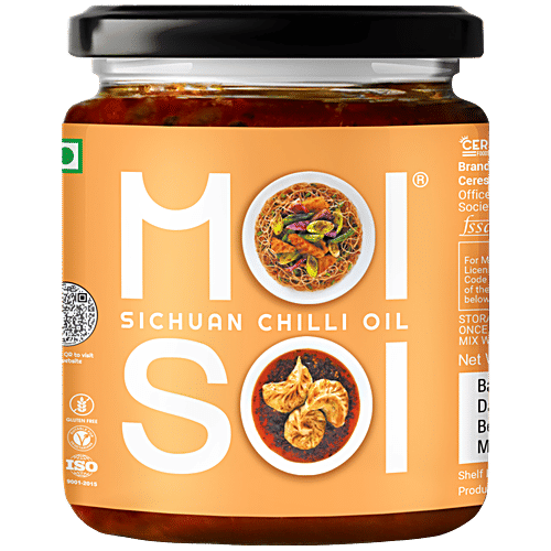 Moi Soi Sichuan Chilli Oil, 175 g Jar Used As Spread, Marinade, Dip & For Making Chinese, Asian, Thai & Stir Fry Dishes, Vegan