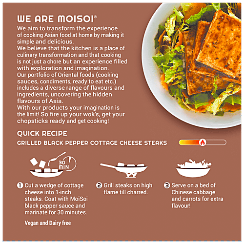 Moi Soi Black Pepper Sauce - Used As Spread, Marinade, Dip & For Making Chinese, Asian, Thai & Stir Fry Dishes, Vegan, 175 g  Bold Peppery Perfection
 Marinate Ready
 Vegan