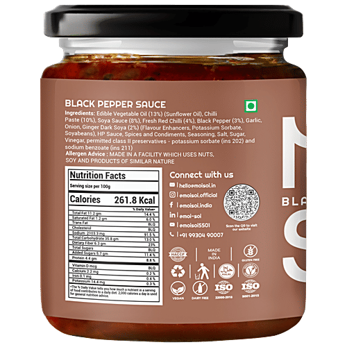 Moi Soi Black Pepper Sauce - Used As Spread, Marinade, Dip & For Making Chinese, Asian, Thai & Stir Fry Dishes, Vegan, 175 g  Bold Peppery Perfection
 Marinate Ready
 Vegan