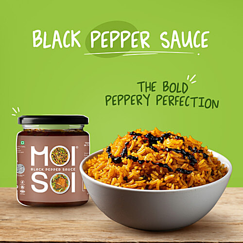 Moi Soi Black Pepper Sauce - Used As Spread, Marinade, Dip & For Making Chinese, Asian, Thai & Stir Fry Dishes, Vegan, 175 g  Bold Peppery Perfection
 Marinate Ready
 Vegan