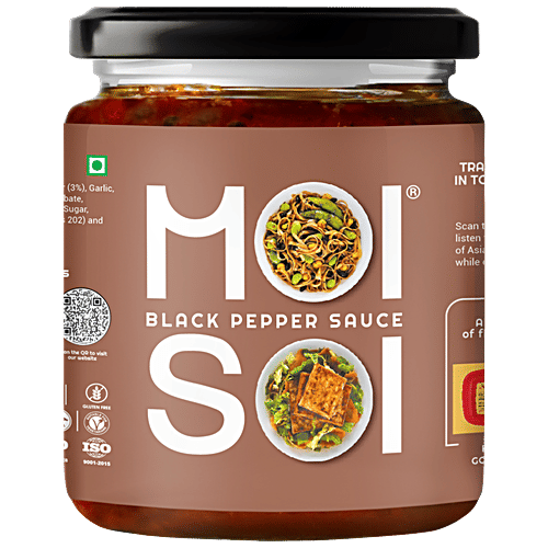 Moi Soi Black Pepper Sauce - Used As Spread, Marinade, Dip & For Making Chinese, Asian, Thai & Stir Fry Dishes, Vegan, 175 g  Bold Peppery Perfection
 Marinate Ready
 Vegan