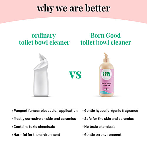 Born Good Plant Based Liquid Toilet Bowl Cleaner | Skin Safe, 500 ml Bottle