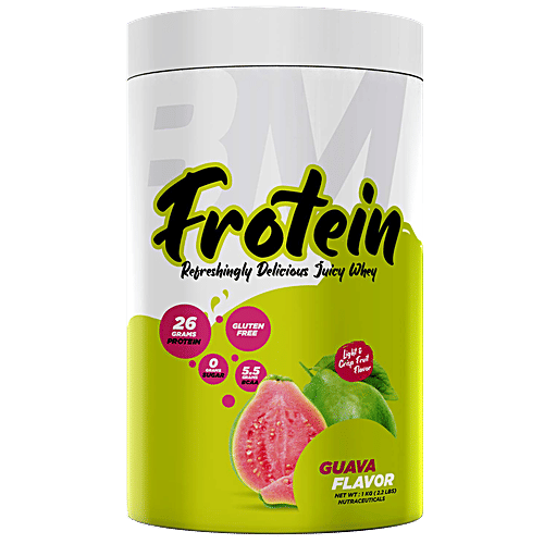 Bigmuscles Nutrition Frotein - Refreshing Hydrolysed Isolate Whey 26g Protein, Guava), 1 kg (30 Servings) 