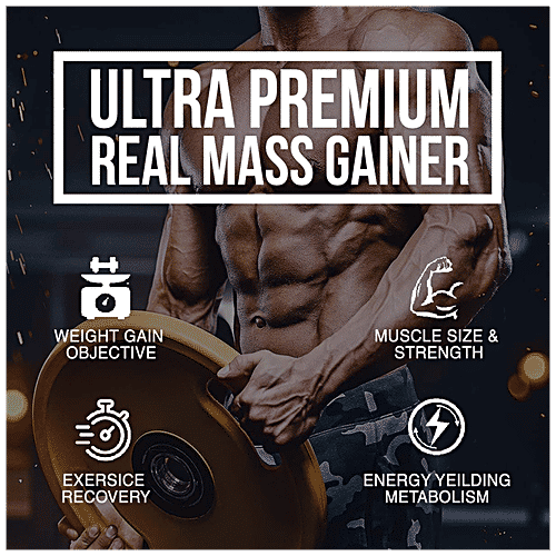 Bigmuscles Nutrition Real Mass Gainer - Cookie & Cream, For Muscle Growth, Recovery & Nutrition, 750 g  