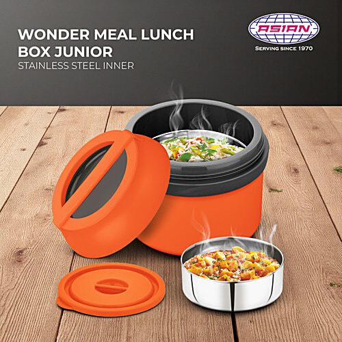Asian Steel Lunch Box Wonder Meal Junior - Orange, 700 ml