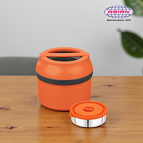 Asian Steel Lunch Box Wonder Meal Junior - Orange, 700 ml