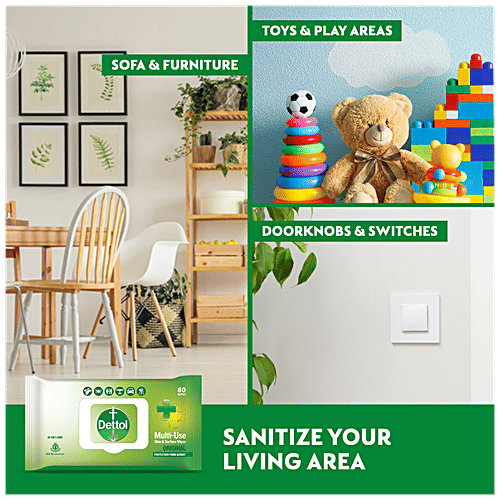 Dettol Original Multi-use Skin & Surface Wipes, 80 pcs  