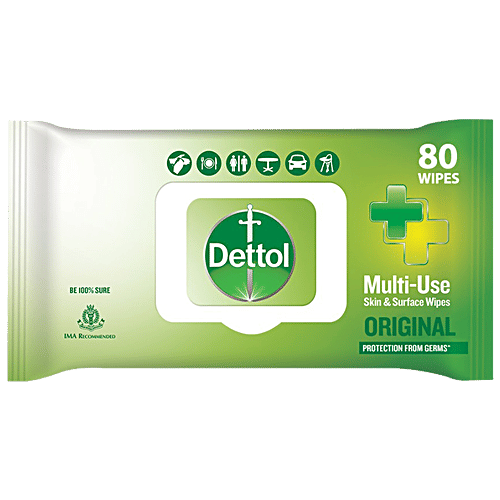 Dettol Original Multi-use Skin & Surface Wipes, 80 pcs  