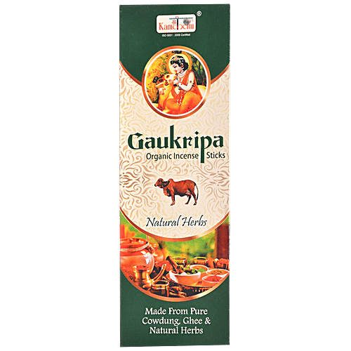 Kamdhenu Gaukripa Organic Incense Agarbatti Sticks - Natural Herbs, Made From Cow Dung, Ghee, 50 g  