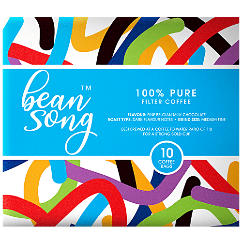 Bean Song Belgian Milk Chocolate Flavour Pure Filter Coffee Bags, 100 g