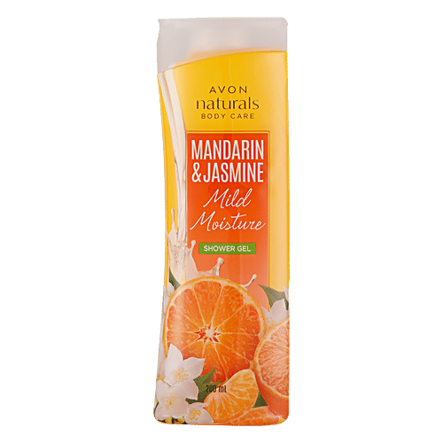 Avon Naturals Body Care Shower Gel - Mandarin & Jasmine, Provides Mild Moisture, 200 ml