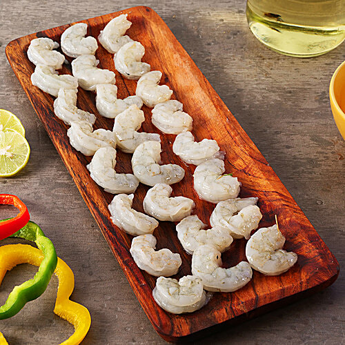fresho! White Prawns-Jumbo, Peeled & Deveined, 450 g (30-40 pcs) 