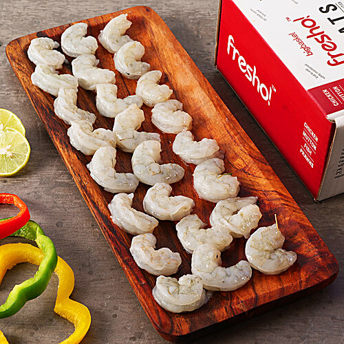 fresho! White Prawns-Jumbo, Peeled & Deveined, 450 g (30-40 pcs) 