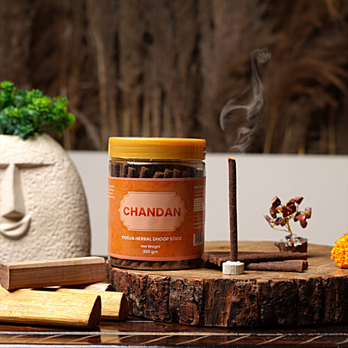 Mangal Bhavan Chandan Pooja Herbal Dhoop Stick - With Stand, 200 g  Herbal Dhoop Stick
 With Stand