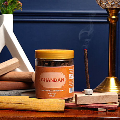Mangal Bhavan Chandan Pooja Herbal Dhoop Stick - With Stand, 200 g  Herbal Dhoop Stick
 With Stand