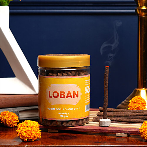 Mangal Bhavan Loban Herbal Pooja Dhoop Stick - With Stand, 200 g Herbal Pooja Dhoop
Natural Ingredients