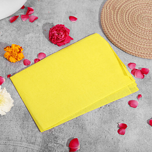 Mangal Bhavan Pooja Cloth - Pure Cotton, For Altar, Yellow, 1 pc  Pure Cotton
 Enhance Spiritual Thoughts
