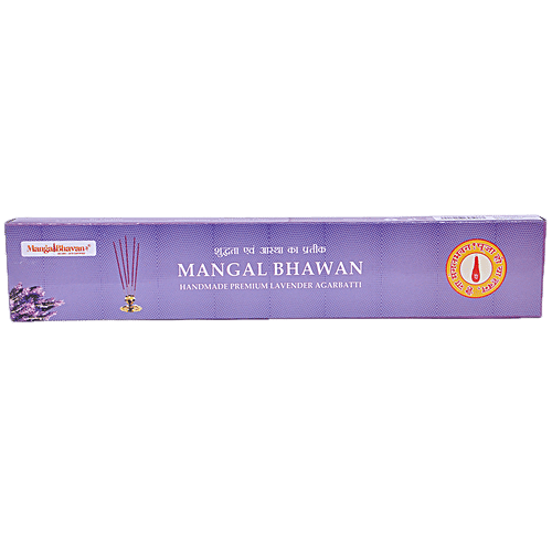 Mangal Bhavan Handmade Premium Lavender Agarbatti - Soothing & Fresh Aroma, 32 g