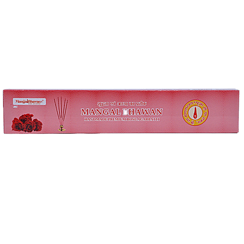 Mangal Bhavan Handmade Premium Rose Agarbatti, 32 g